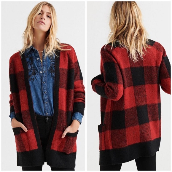 Nwtlucky Brand Buffalo Plaid Cardigan 